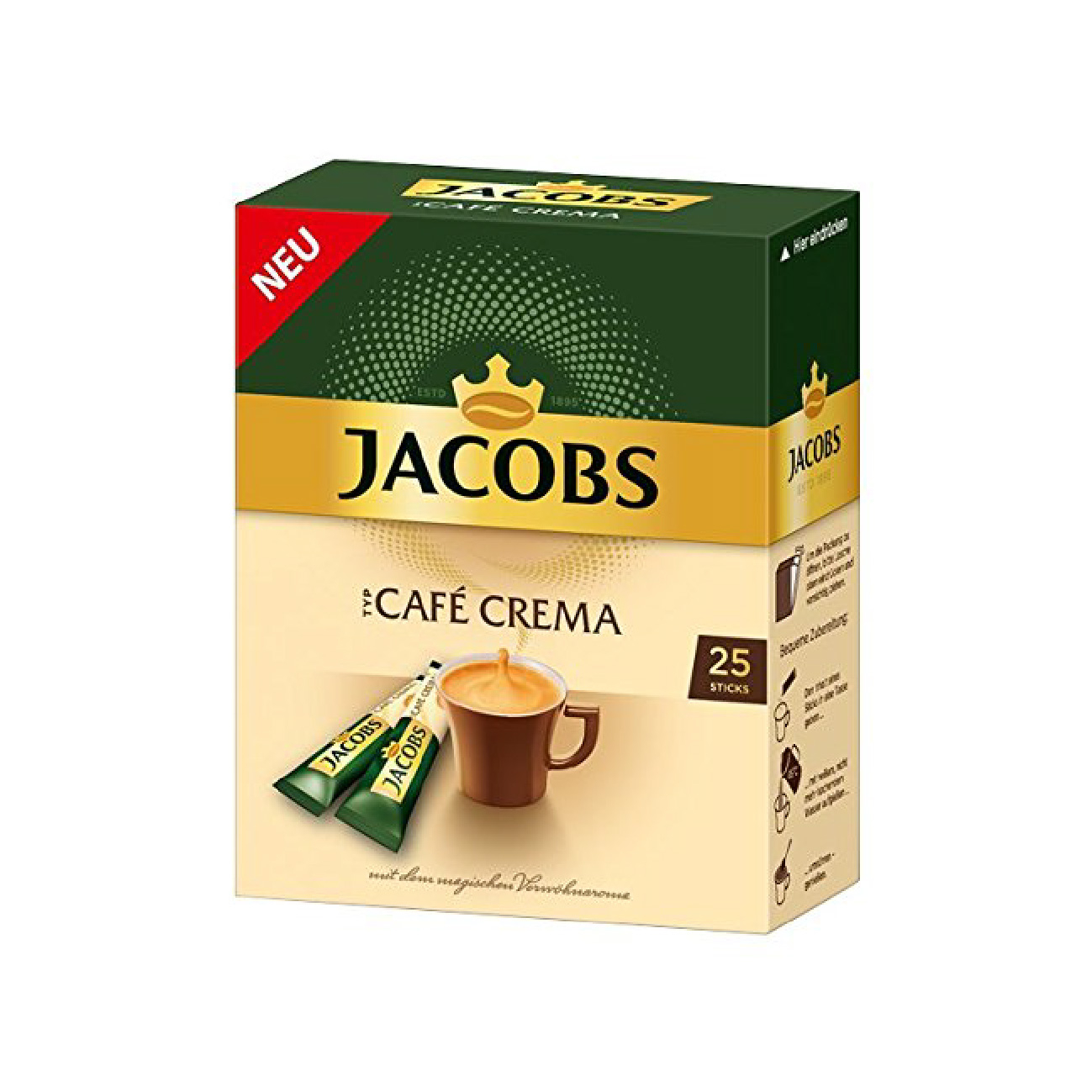 德國 Jacobs即溶咖啡粉-café crema (1.8g*25包)