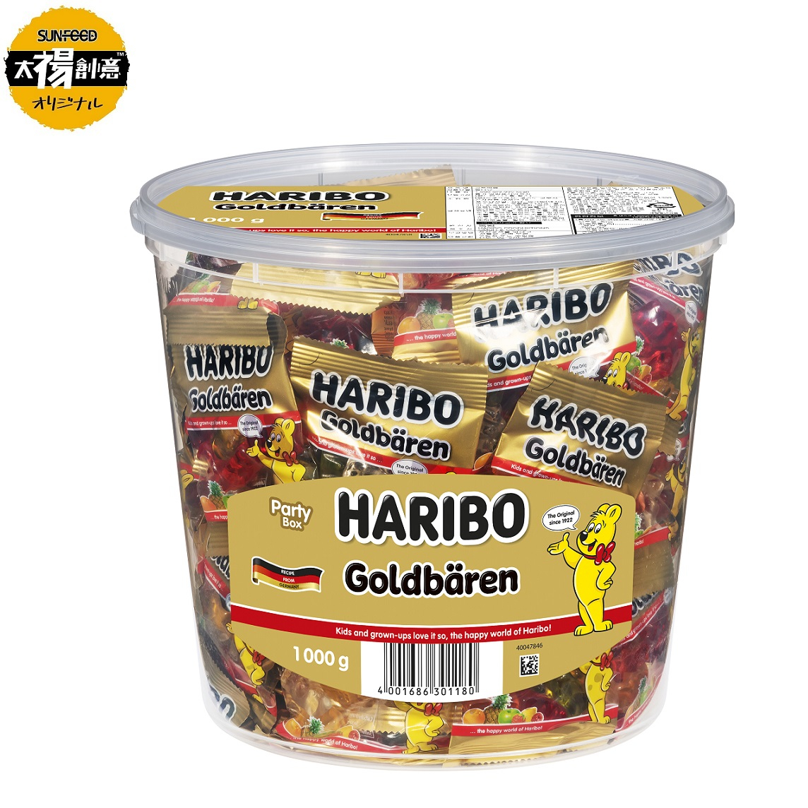 【太禓食品】小熊金軟糖 美式賣場 HARIBO 哈瑞寶 金熊Q軟糖(1 kg) 派對首選 桶裝 分享包